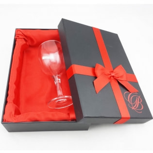 Red Satin Wine Glasses Box
