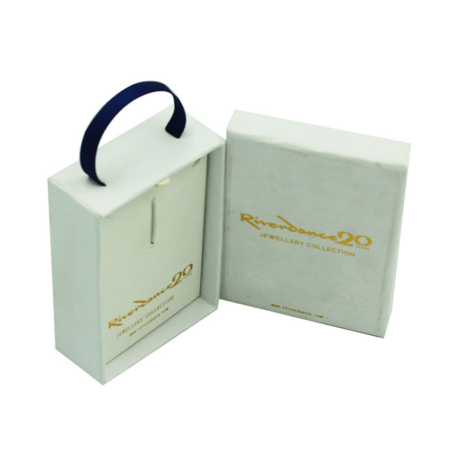 Ribbon hanger cardboard bracelet and earring gift box