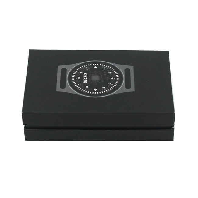 Matte black customized watch box with foam