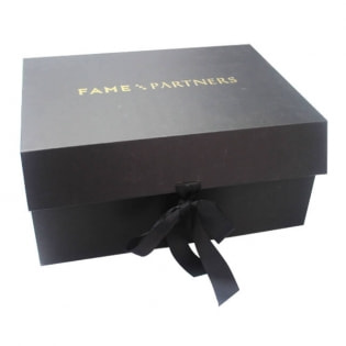 Black Apparel Folding Gift Boxes with Ribbon Closure