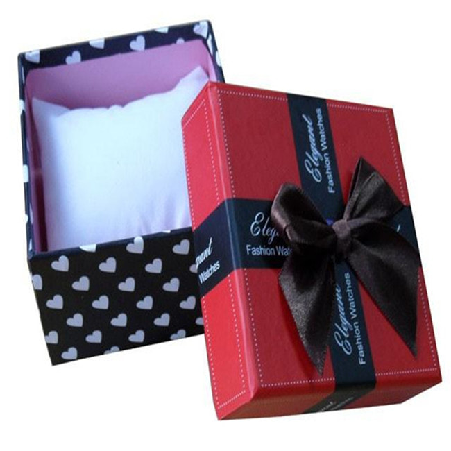 Bow Knot Decorated Gift Box For A Watch With Pillow