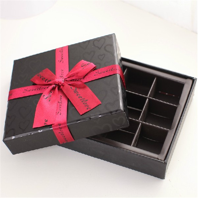Matte Black Cardboard Chocolate Truffle Boxes