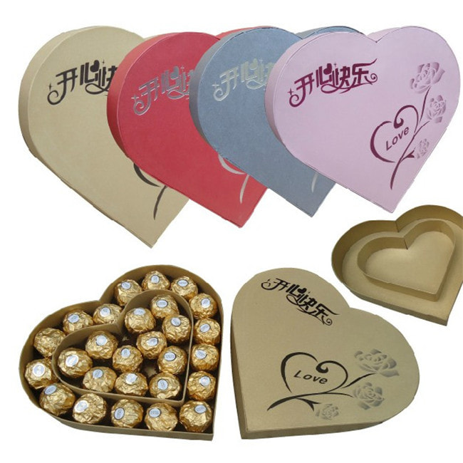 Lovely Heart Shaped Valentines Chocolate Box Packaging
