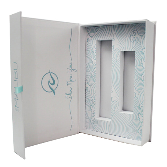 White Cosmetic Gift Box Packaging With EVA