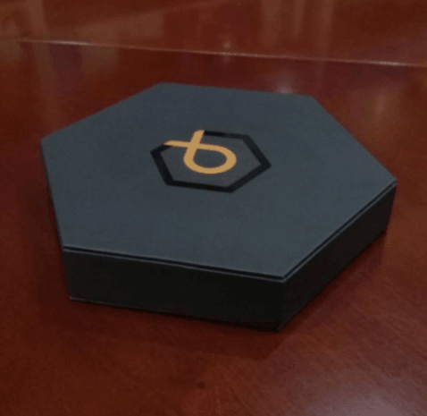 black hexagon box
