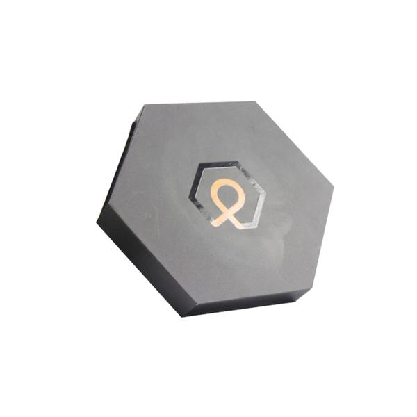 Black Hexagon Gift Box With Magnets For Cosmetics