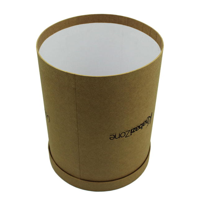 Brown round paper box for flower