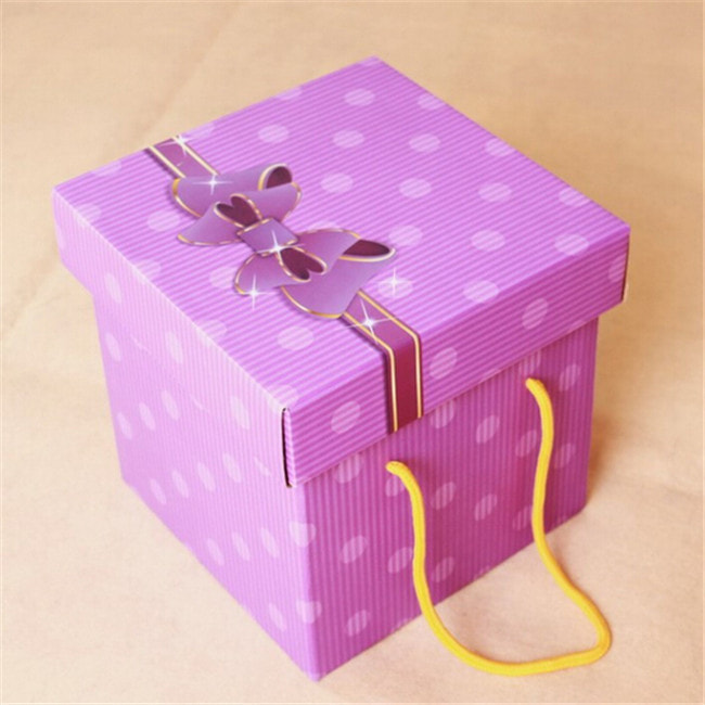 Cardboard Flower Box With Handle, Packaging Box